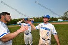 Baseball vs Babson  Wheaton College Baseball players celebrate their victory over Babson to win the NEWMAC Championship for the third year in a row. - (Photo by Keith Nordstrom) : Wheaton, baseball, NEWMAC